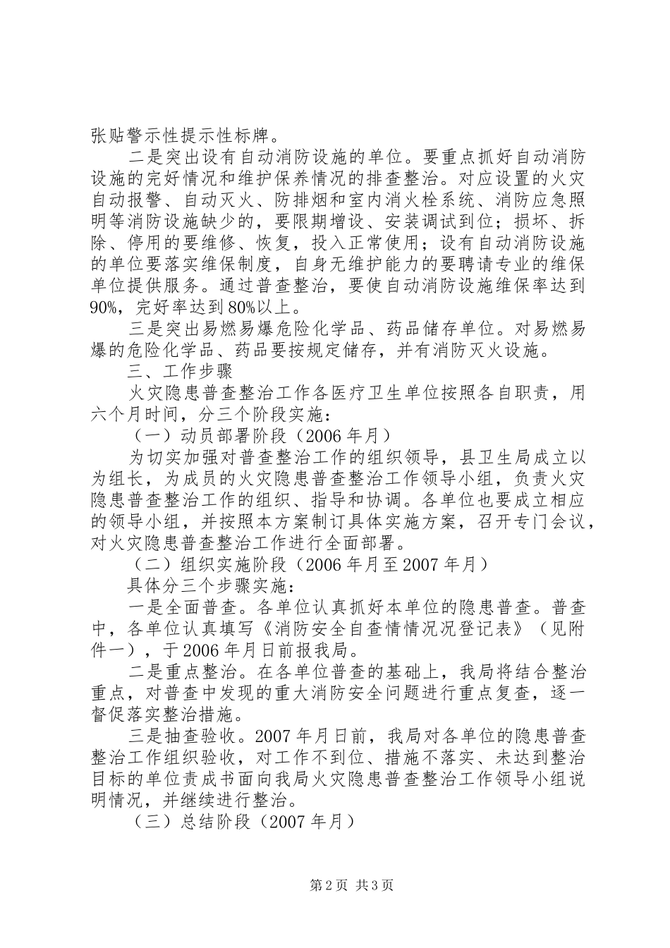 【关于集中开展火灾隐患普查整治工作的实施方案】火灾隐患整治_第2页