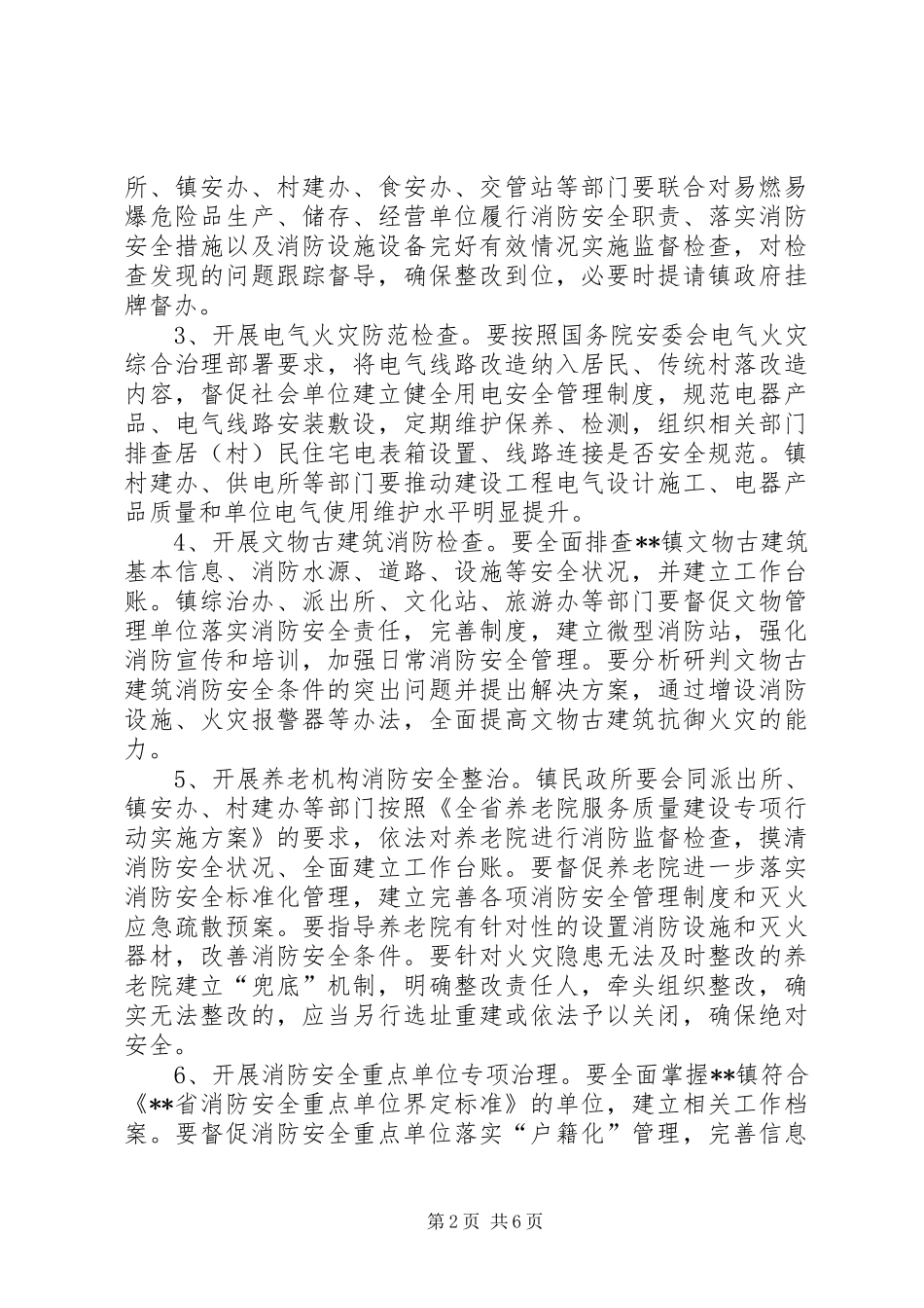 镇XX年夏季消防检查工作实施方案_第2页