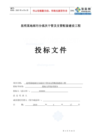 昆明某地雨污分流配套建设投标书_secret