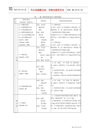 施工物资试验项目与取样规定(DOC16页)