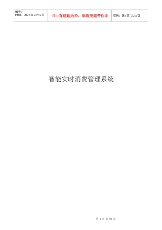 智能实时消费管理系统