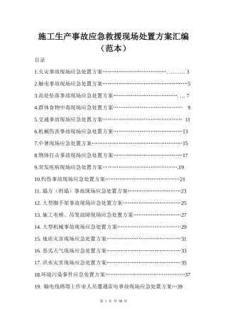 施工生产事故应急救援现场处置方案汇编