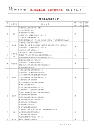 施工机具检查评分表 表3