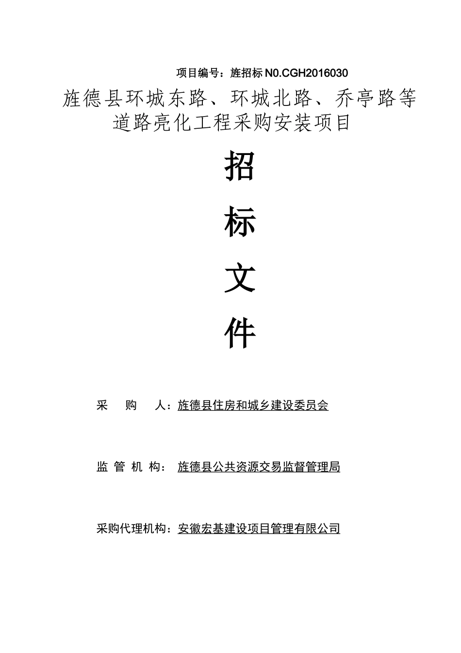 旌德县城区路灯采购安装项目_第1页