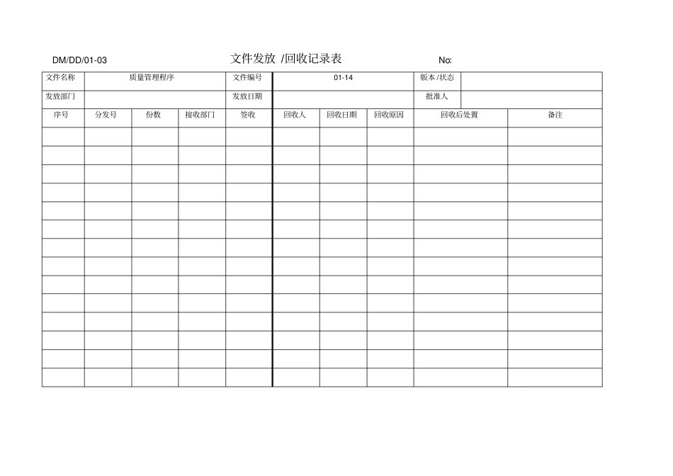 医疗器械程序文件记录表全套_第3页