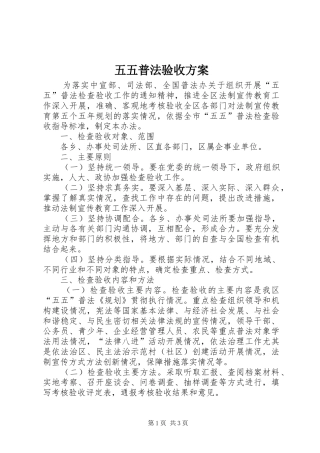 五五普法验收实施方案