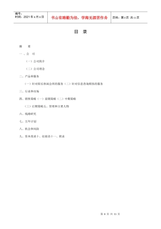 星星网络公司创业计划书