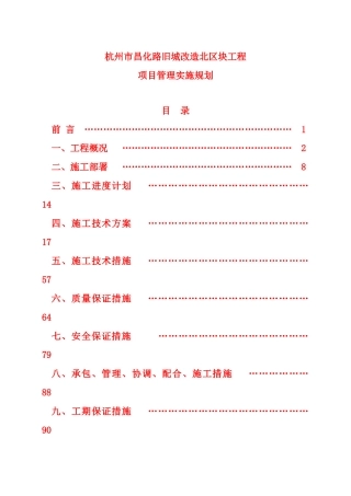 昌化路项目管理实施规划1