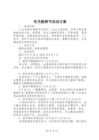 有关植树节活动实施方案