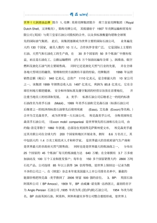 世界十大润滑油品牌简介