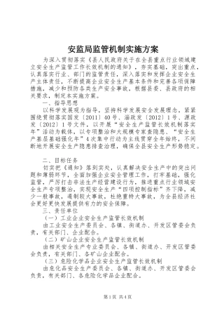 安监局监管机制方案