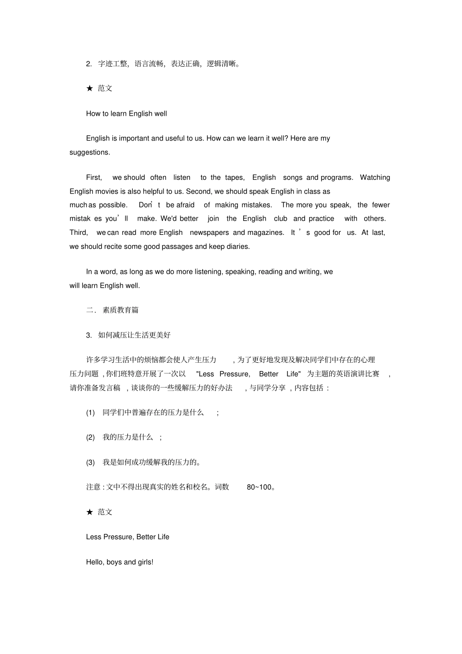 中考英语作文个热点话题篇优秀_第2页