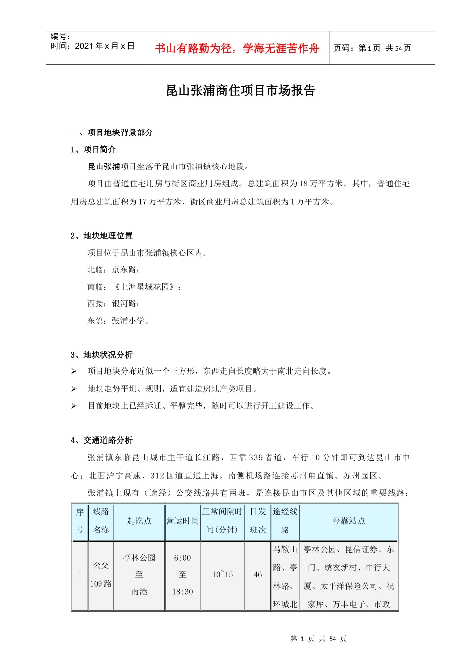 昆山张浦商住项目市场报告_第1页