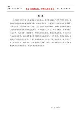 曼哈顿空中别墅可行性研究报告