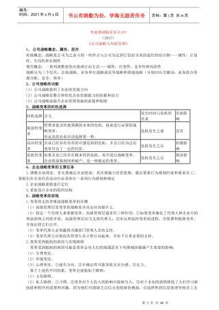 星星点点__公司战略与风险管理
