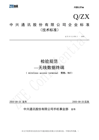 无线接入终端产品检验规范