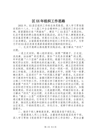 区组织工作思路