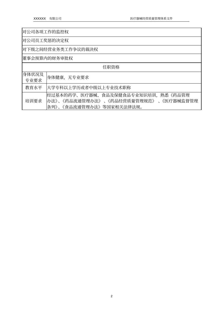 医疗器械岗位说明书_第3页