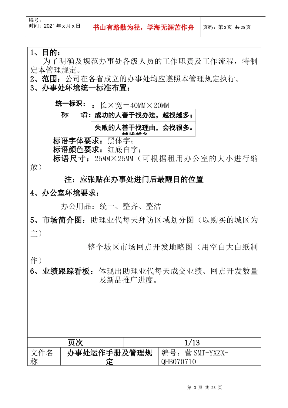 某公司办事处运作手册与管理规章制度_第3页