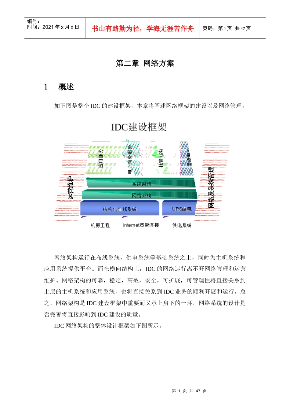 某公司IDC网络方案项目建议书_第1页