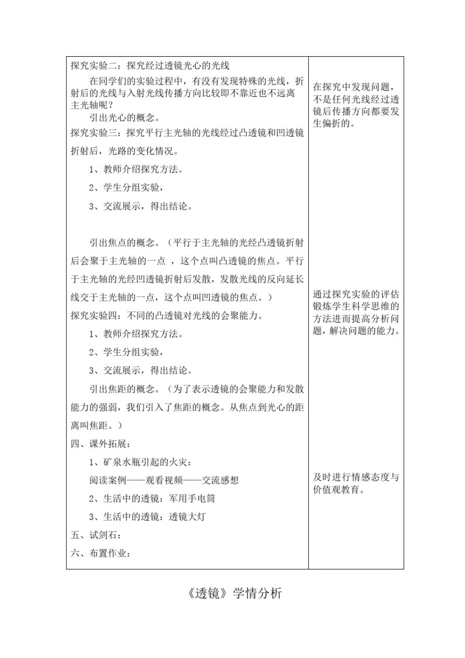 初中物理_透镜教学设计学情分析教材分析课后反思_第3页
