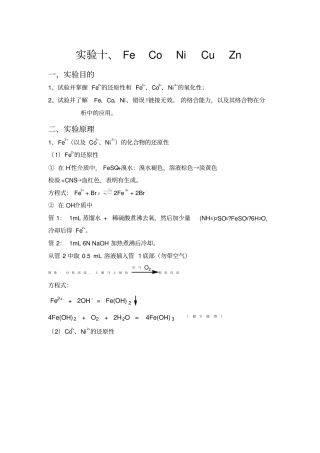 实验十铁、钴、铜、锌、镍