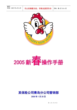 某保险公司2005新春操作手册