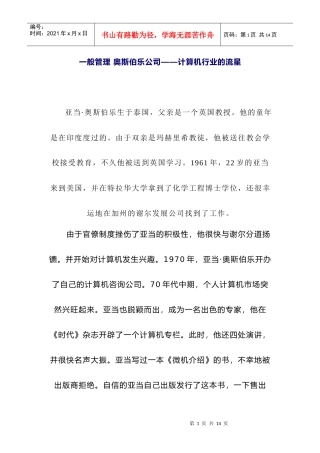 某公司计算机行业的流星