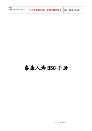 某公司BSC手册-30页