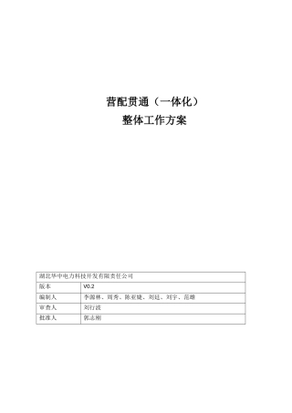 某公司营配贯通一体化整体工作方案