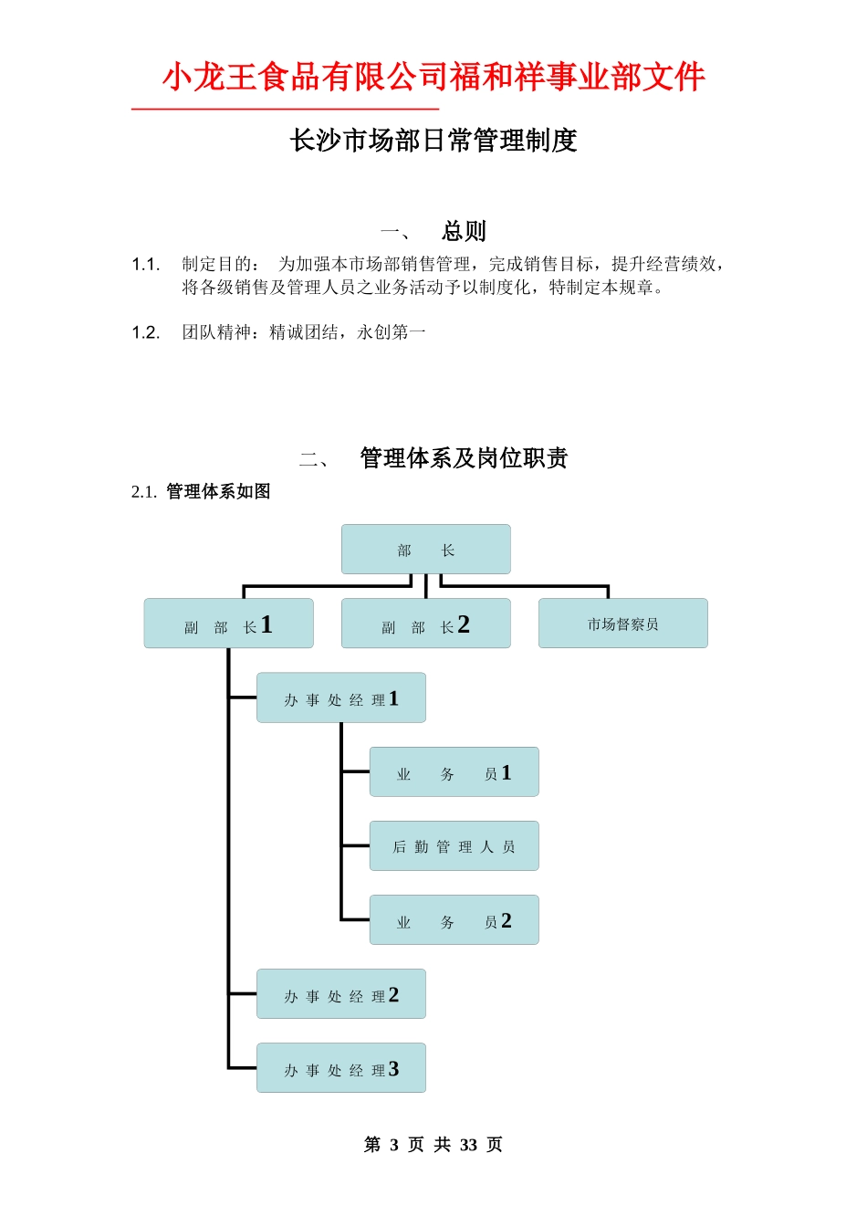 某公司福和祥事业部长沙市场部管理制度_第3页