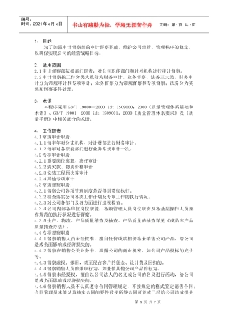 某公司审计督察体系流程