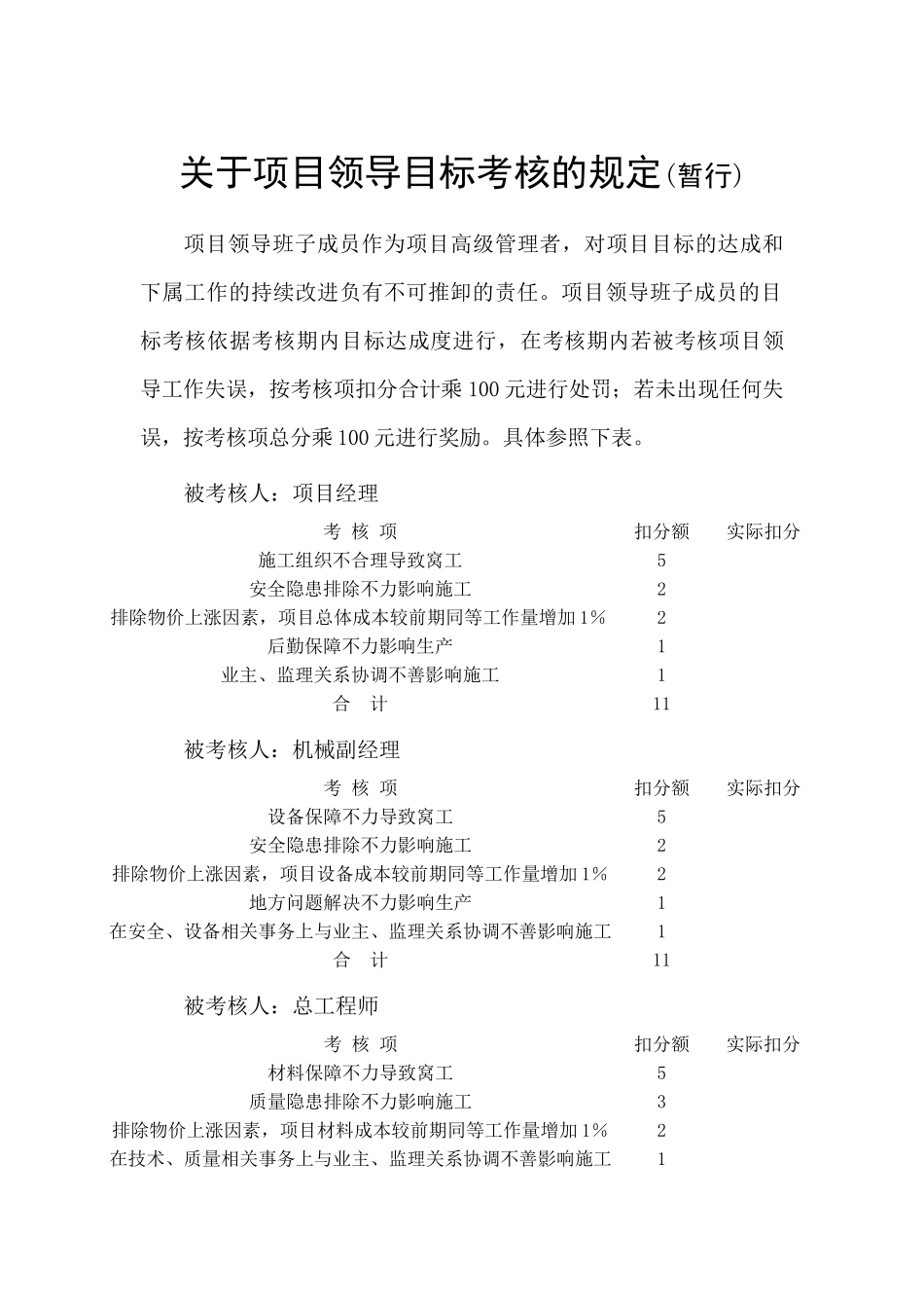 某公司管理层目标责任制考核手册_第3页