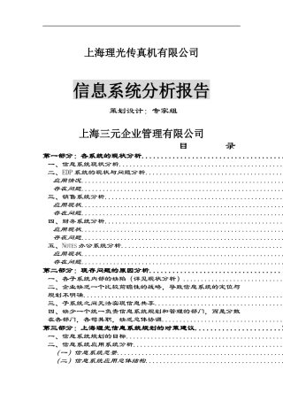某公司信息系统分析报告