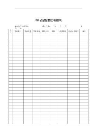 某公司银行短期借款明细表