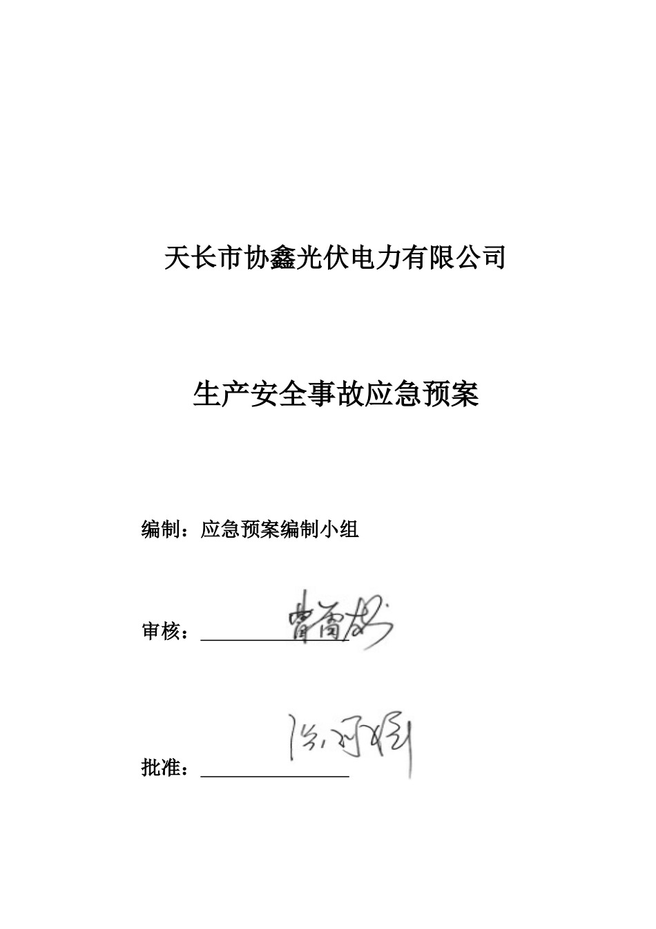 某光伏电力有限公司生产安全事故应急预案_第3页