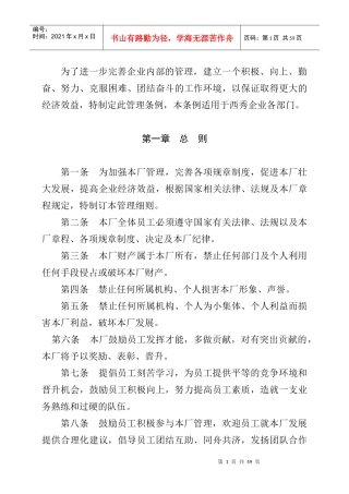 某公司管理条例(DOC 40页)