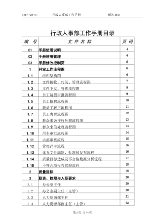 某公司行政人事部工作手册