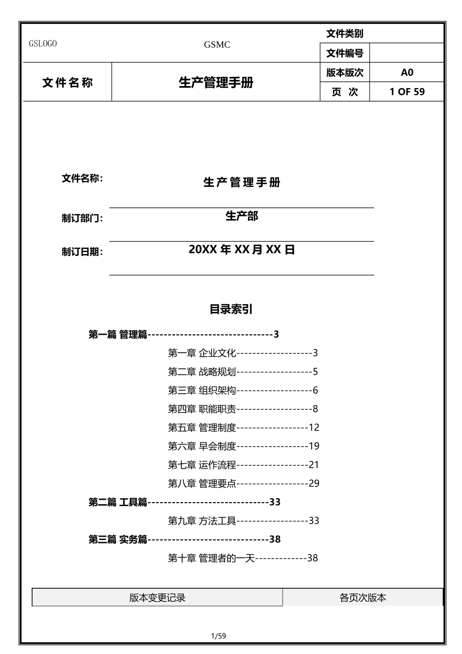 某公司生产管理手册(DOC 57页)_第1页