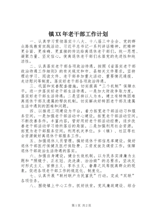 镇老干部工作计划