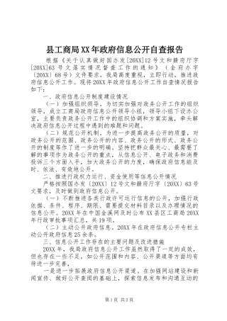 县工商局政府信息公开自查报告