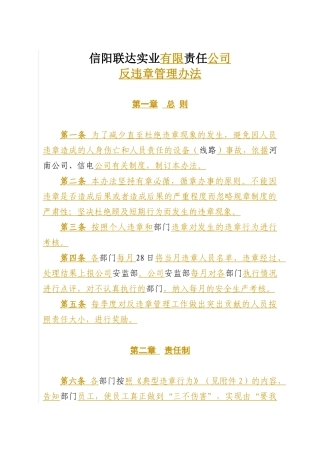 某公司反违章管理办法