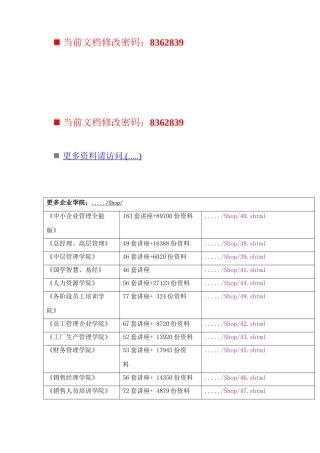某公司物业管理处经理操作手册
