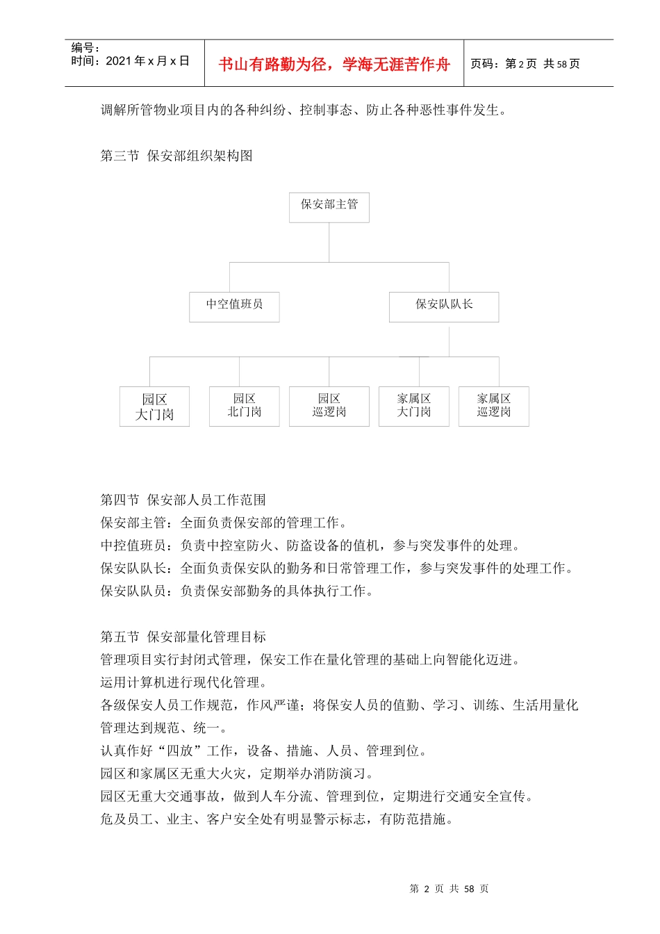 某公司保安部量化管理手册_第2页