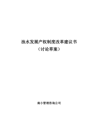 某公司发展产权制度改革建议书