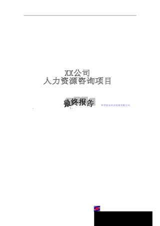 某公司人力资源咨询项目报告