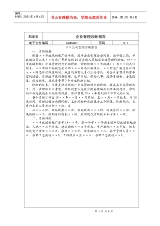 某公司管理诊断报告(doc 8页)