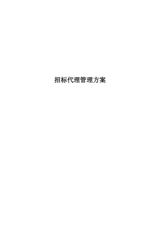 某公司招标代理管理方案