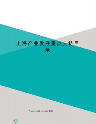 上海产业发展重点支持目录
