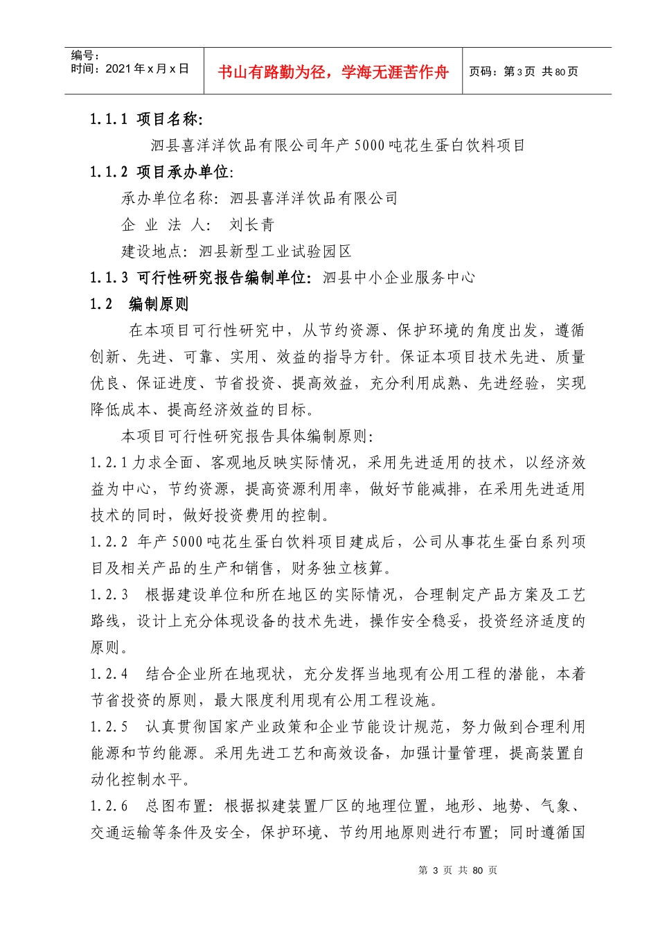 某公司项目可行性报告书的编制原则_第3页